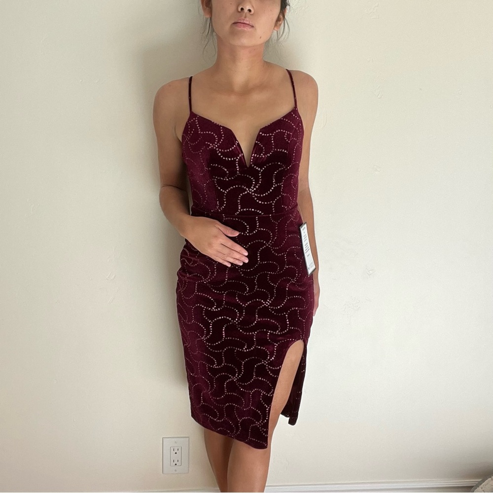 Red velvet dress